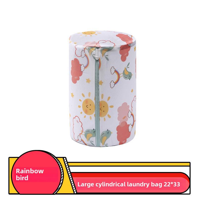 Sada sáčků na praní ze síťoviny s potiskem pro jemné prádlo – válcové sáčky na podprsenku a prádlo