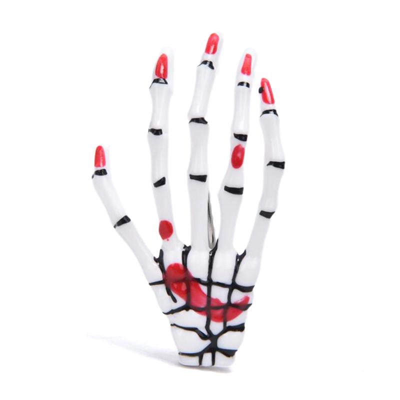 1Pc Punk Gothic Halloween Zombie Skull Skeleton Hand Bone Claw Hairpin Hair Clips