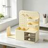 Stationery Holder for Desk Perforated Board Storage Rack, Wall Mount Shelf Office Desktop Clutter Management Supplies Book, Multi-Functional Organizer