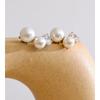 Yhpup Korean Simulated Pearls Cubic Zirconia Adjustable Chic Ring High Quality Stainless Steel Popular Jewelry Wholesale Gift
