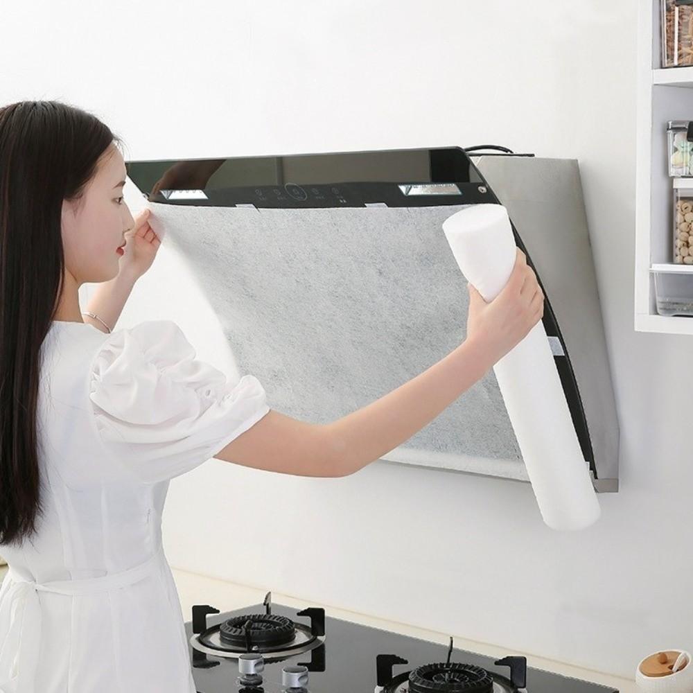 Non-woven Disposable Oil Filter Paper 5/10m Extractor Fan Filter Kitchen Hood Oil Stickers  Home