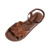 Summer flat woven elastic band retro women's sandals