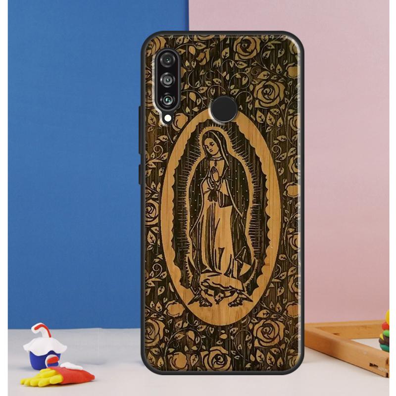 Guadalupe San Judas Wood Case For Huawei Nova Y70 Y60 Y90 Y61 Y91 Y72 Y73 12s 12i 11i 8i 9 10 SE P30 P40 Lite P60 Pro
