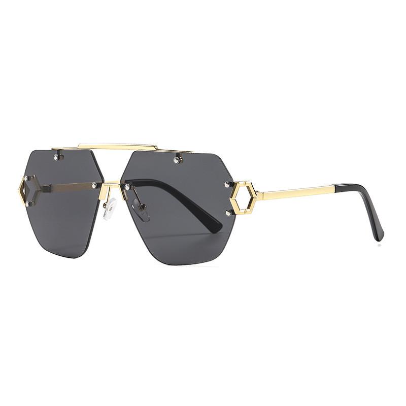 Frameless Polygon Womens Sunglasses With Gradient Lenses For Outdoor Fashion And Sun Protection