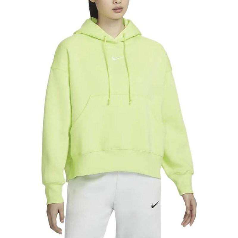 Nike Polar Kapüşonlu Kazak Günlük Sweatshirt Kadın Üstler Açık Limon Sarısı DQ5859-736