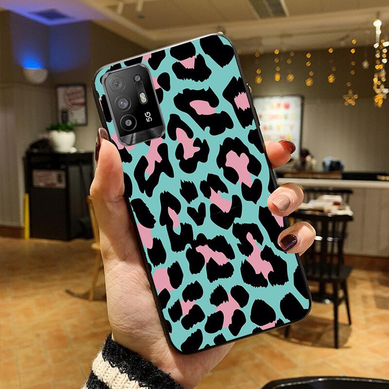 Leopard Phone Case for OPPO A54 A74 A94 A53S A9 A5 A15 A16 A91 A96 A76 Reno8 8Pro Reno2 Z