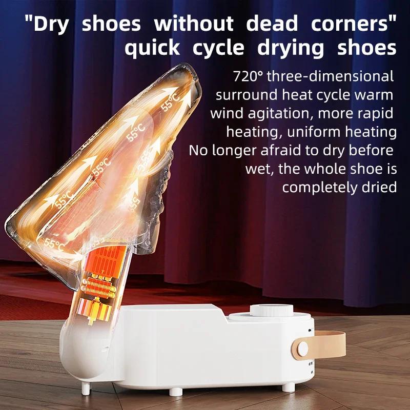 Shoe Dryer Quick Drying Deodorizing Sterilizing with Smart Timer Adjustable Temperature for Boots Shoes Household Warmer
