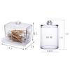 Acrylic Storage Box Bathroom Jar Makeup Organizer Cotton Round Pad Holder Cotton Holder Dispenser with Bamboo Lid Clear Plastic