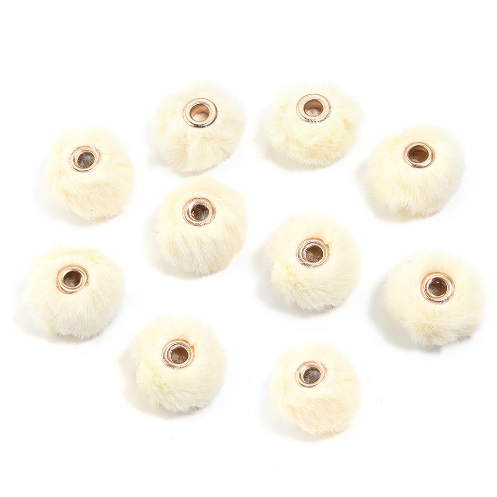 10pcs/bag Imitation Rabbit Fur Coverd Straight Hole Beads DIY Pompom Pendant for Jewelry Making DIY Necklace Pendant Earrings