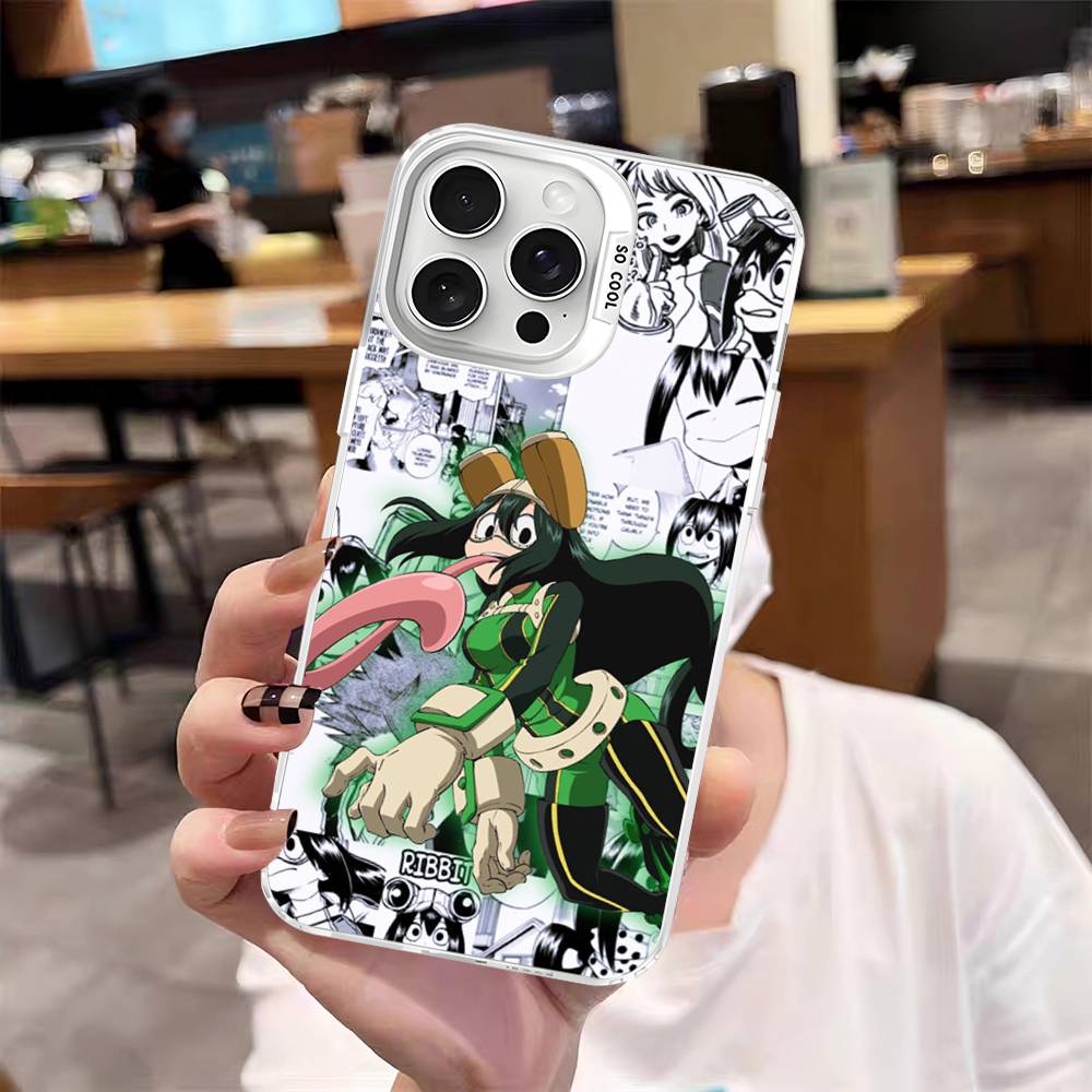 Vintage Anime My Hero A-Academia Phone Cover For IPhone 16 15 14 13 12 11 17 Pro Max Plus Color Silver Shell