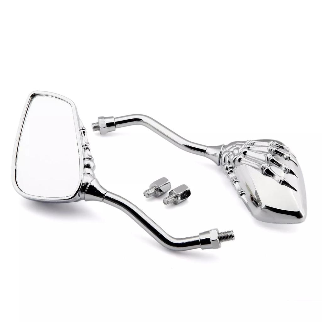 Universal Motorcycle Skull Hand Claw Rear-View Side Mirror Universal Fit Mirror Bolt For Street Sport Bike Chopper Cruiser