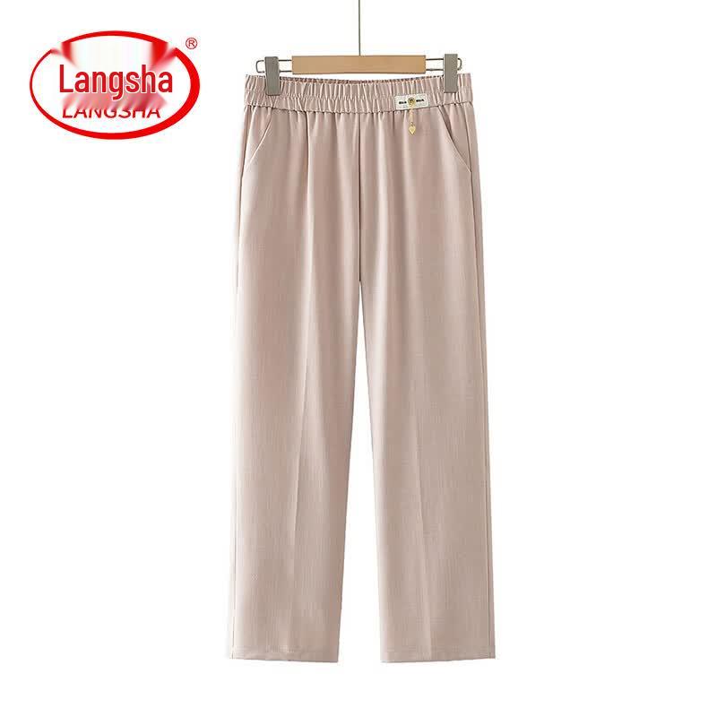 

LangSha Women s Ice Silk Straight Leg Casual Pants 3XL