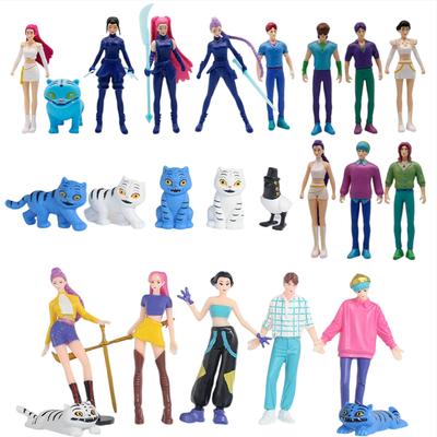 12pcs/Set Kpop Demon Hunters Action Figure Toy Derpys Tiger Rumi Mira Zoey Sussy Figurine Doll For Fans Gift