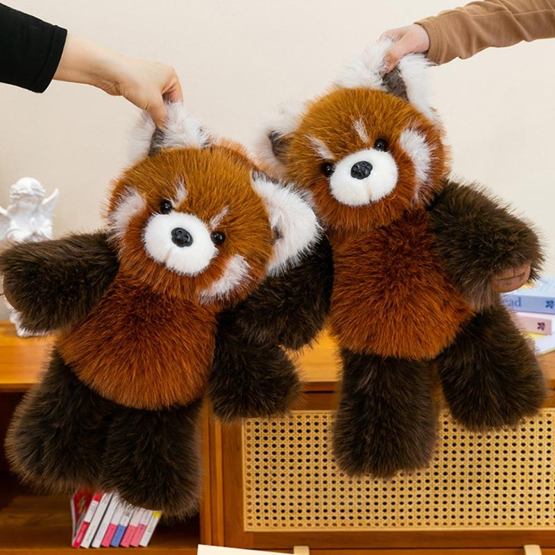 Kawaii Highland Raccoon Plush Doll 55cm Soft Stuffed Animal Running Red Panda Toy Companion Pillow Holiday Gift Home Decoration