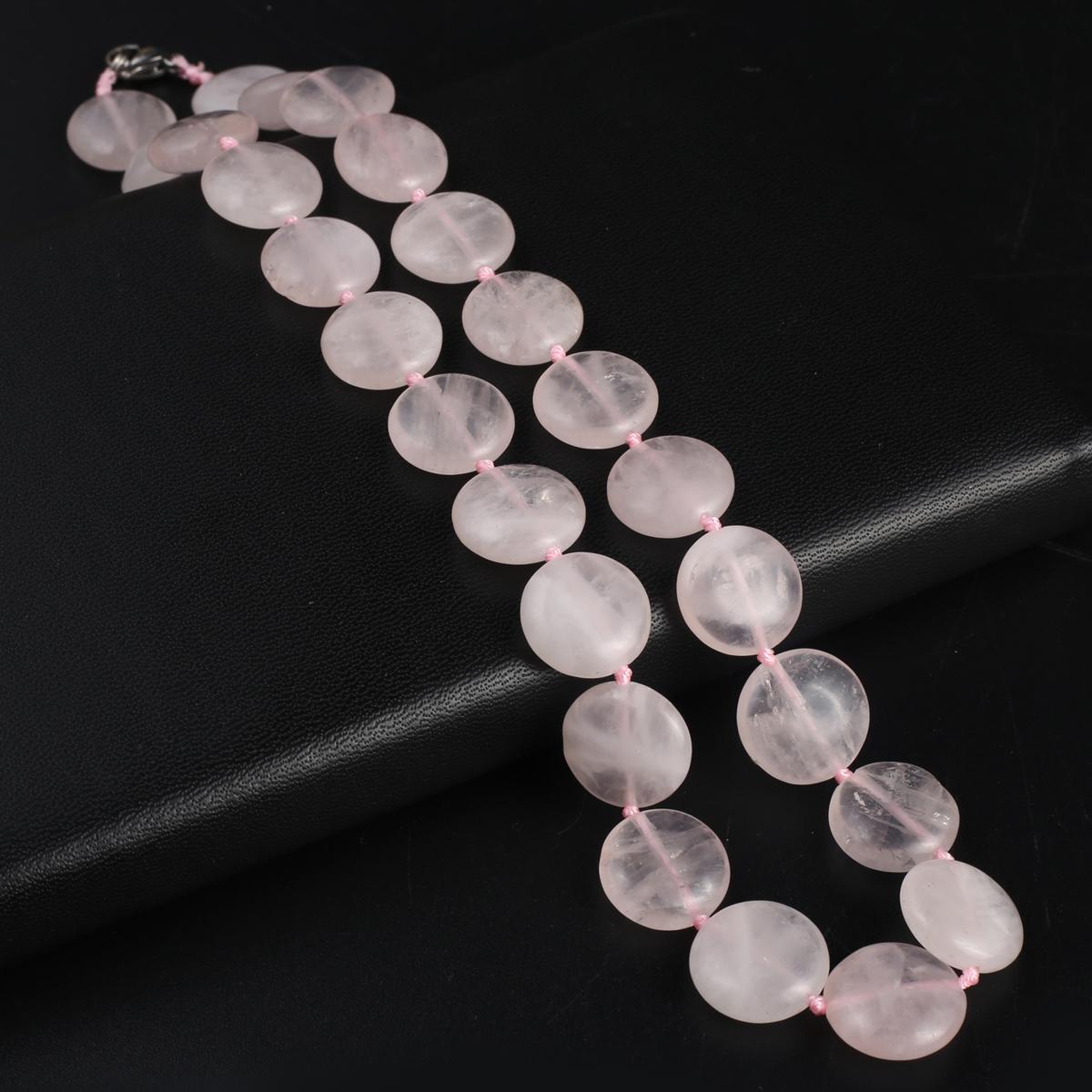 

1 шт., бусы из натурального розового кварца, ожерелья для женщин и мужчин, ювелирные изделия, повседневная одежда, подарки на День святого Валентина, День благодарения, рождественские подарки 45 см 1Pc/45cm