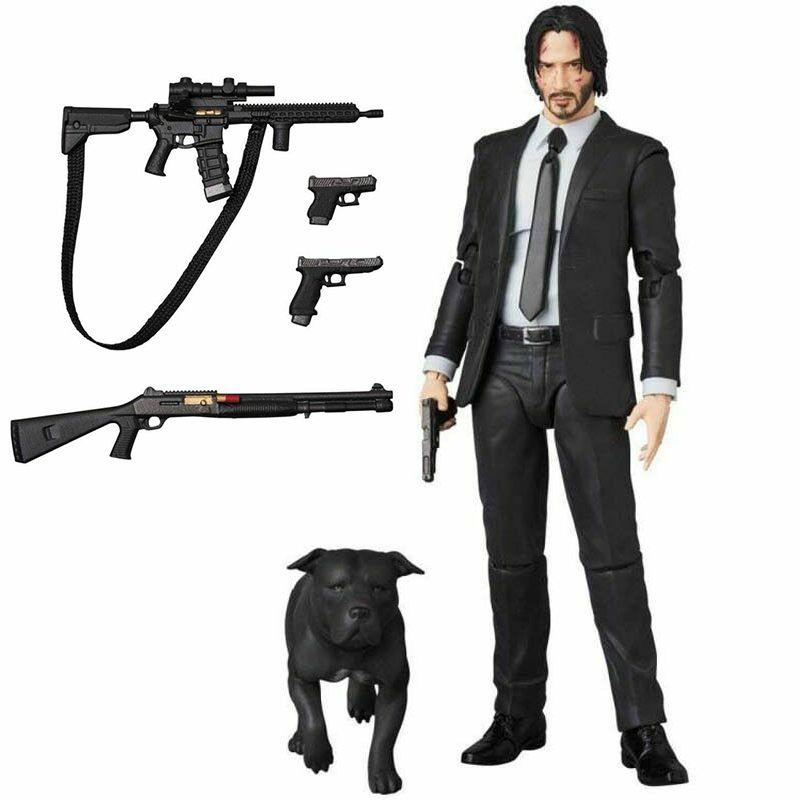 Medicom Toy Mafex 085 John Wick Chapter 2 Action Figure With Interchangeable Heads And Box Packaging