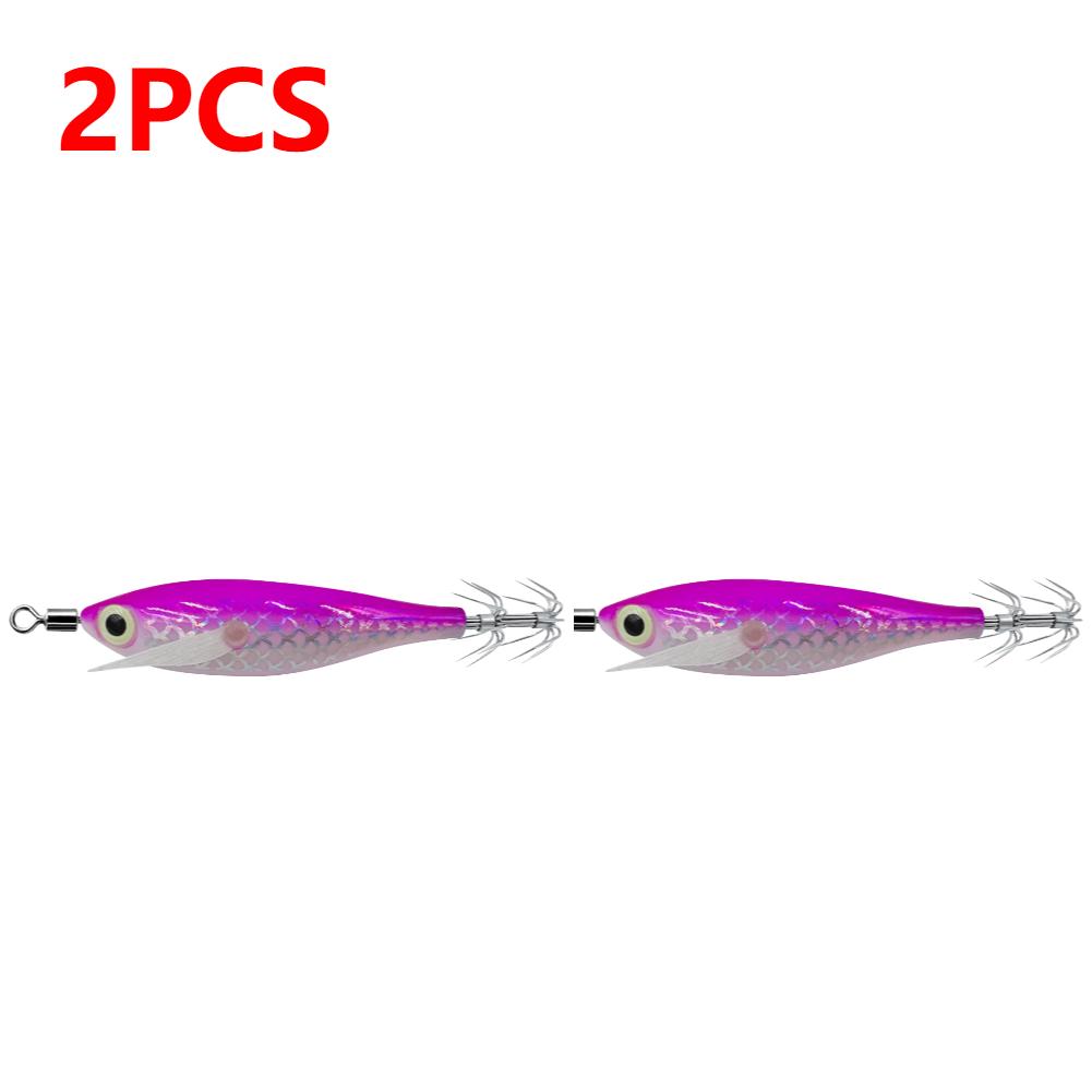 1-3 Stück leuchtender Tintenfischköder Haken Salzwasser Angelköder Künstliches Ei Holzgarnele Köder Meeresfischen Oktopus Sepia Tintenfischköder