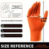 100-1pcs Heavy Duty Orange Nitrile Disposable Gloves with Diamond Textured Grip for Industrial and Mechanic Safety