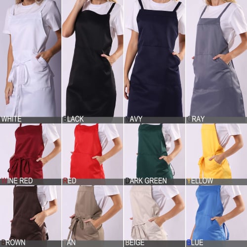 BIGHAS Shoulder Apron, Chest Pad, Fatigue-Reducing, Large Size, Cashier, Work, Commercial Use, Simple Design, Dust-Resistant, Men's and Women's, 16 Co