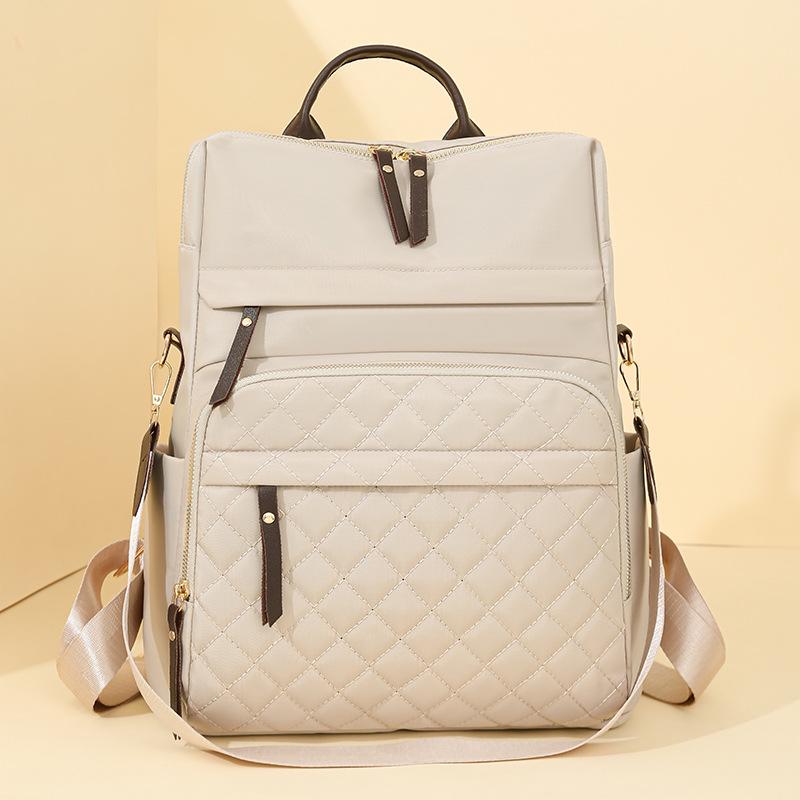 2026 Retro Korean Style Women's Double Shoulder Embroidery Backpack - Large Capacity Multi-Pocket Travel Bag