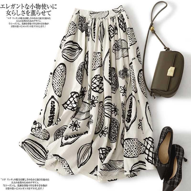 

Floral Fairy Temperament A-line Half Skirt 2XL