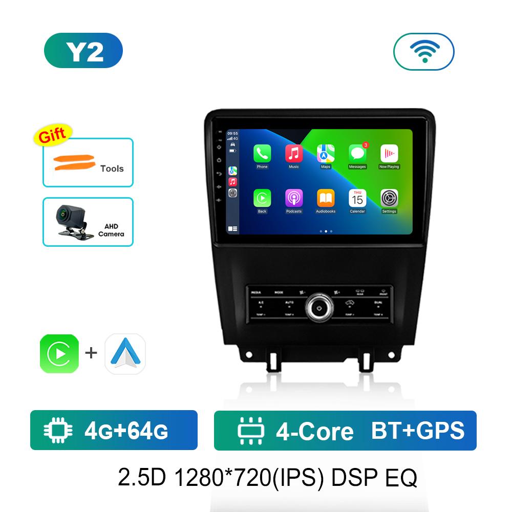 Carplay Car Radio Multimedia Player 10 Inch for Ford Mustang 2009 - 2014 Android System Bluetooth Navi GPS QLED Screen WiFi 4G