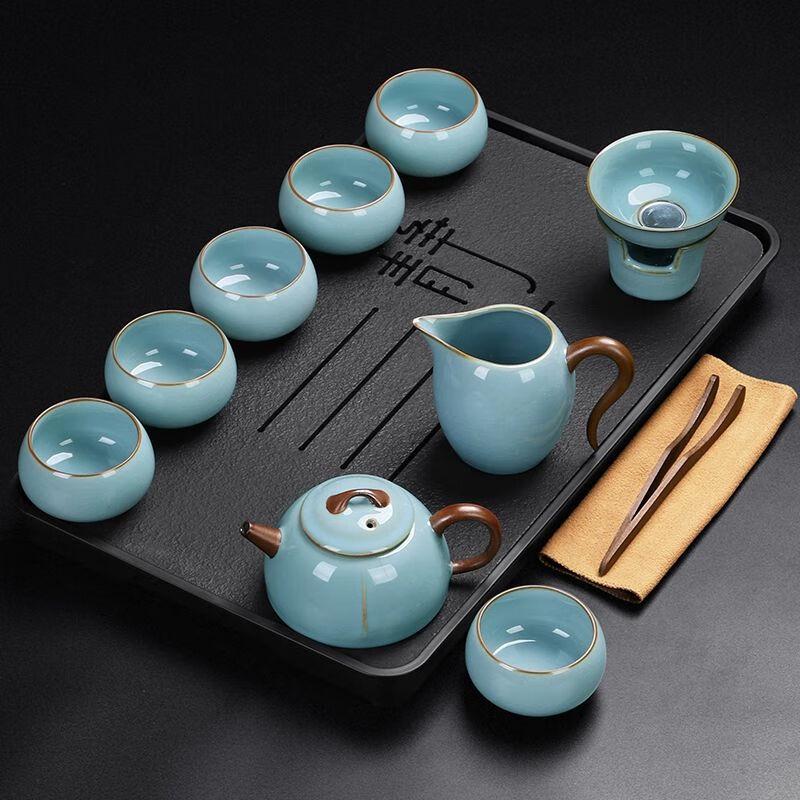 Qianyu Ru Kiln Frosted Ceramic Kung Fu Tea Set