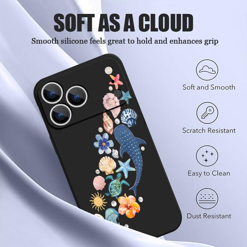 For iPhone 17 Pro Max Case Shark Whale Marine Life Pattern Magnetic For Magsafe Soft Cover For iPhone 16 15 14 13 Pro Max 17E 16E