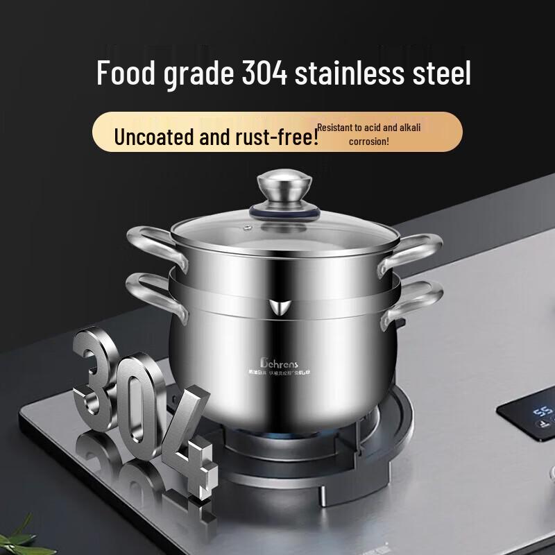Beirens 22cm Three-Layer Stainless Steel Steamer Pot