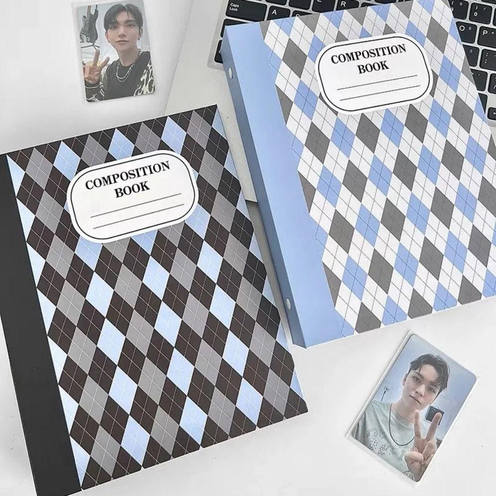 Baffle Retro Idol Photo Album Chessboard Grid a5 Idol Photo Card Holder  Star Chasing Supplies
