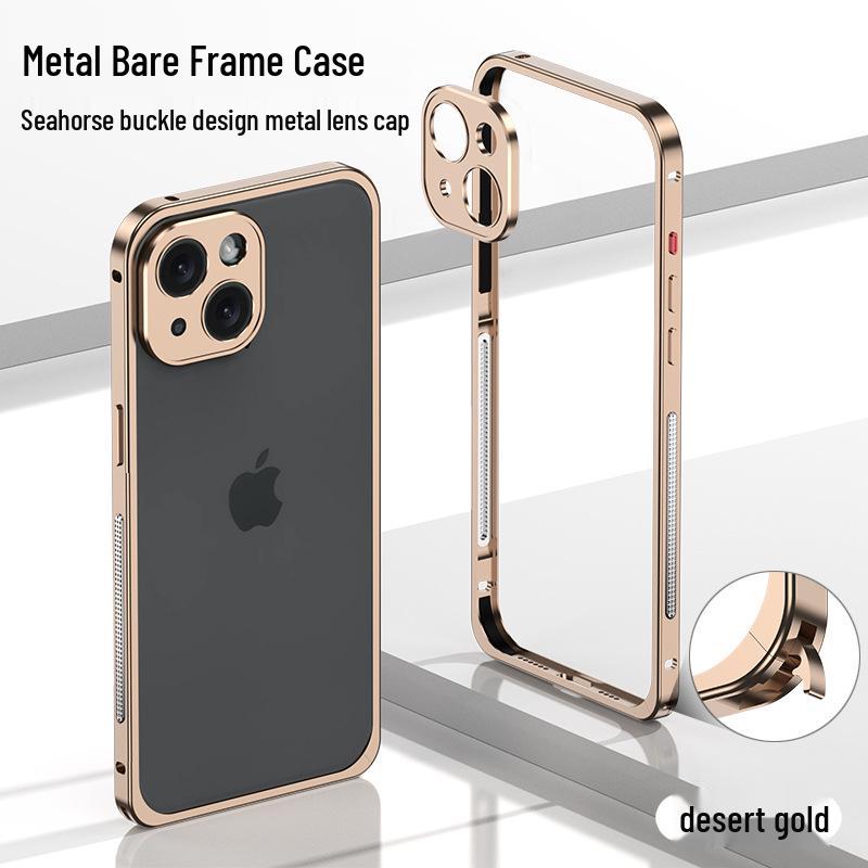 Universal iPhone 14 Pro Max Case with Metal Heat Dissipation Frame & Seahorse Buckle iPhone 14 Pro Max