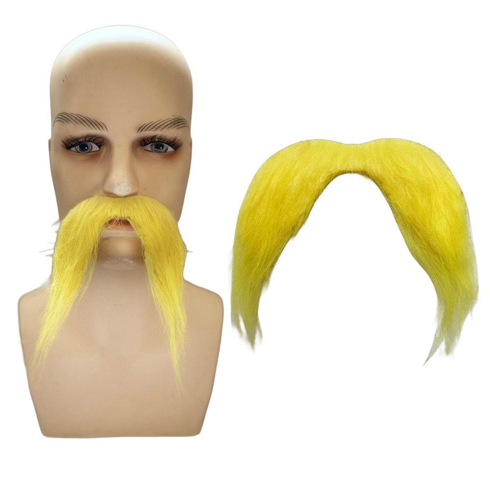 Yellow Brown Moustache & Beard Costume Props for Festivals and Masquerades
