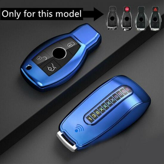 TPU Car Key Fob Case Full Cover Holder Skin Chain For Mercedes Benz Accessories