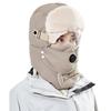Winter Warm Ear Flap Caps Trapper Hat with Face Cover & Goggles Windproof Hat for Skating Skiing Outdoor Activities
