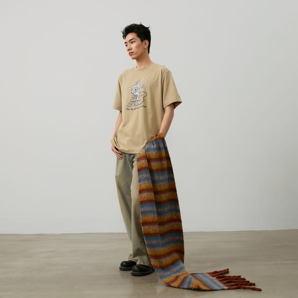 New Balance x PK SHEJISHILIANMINGKUAN Attraction Lifestyle Illustration Collection T Shirt Unisex Khaki NEE26021-LB