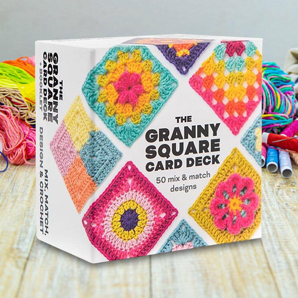 50 Mix & Matchs Designs Crochet Cards DIY Knitted Pattern Cards Set Granny Square Card Deck for Beginners Deck Knitting Kit