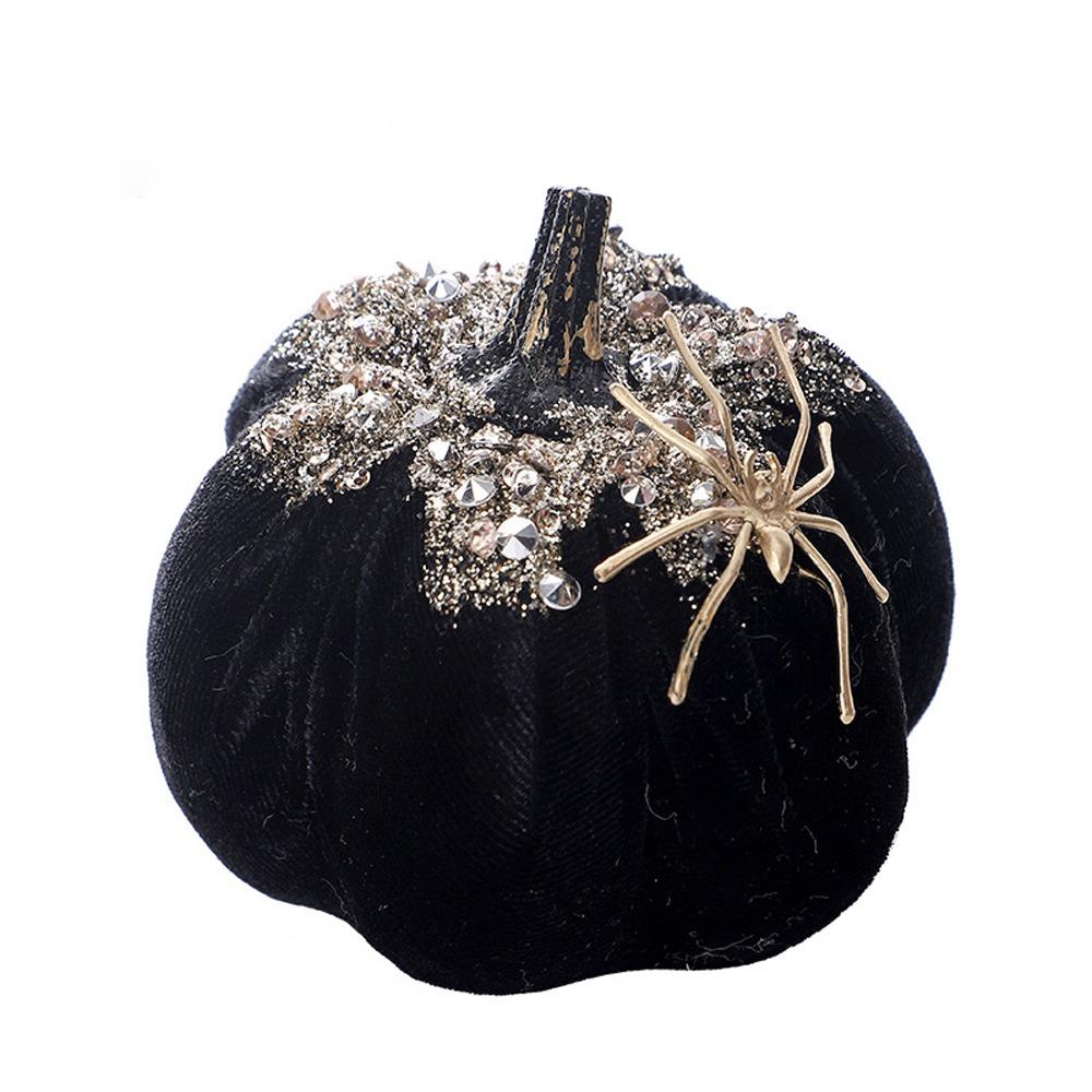 

Rustic Harvest Pumpkin Figurine Flannel Pumpkin Ornament Gift Artificial Pumpkin Festive Season чёрный