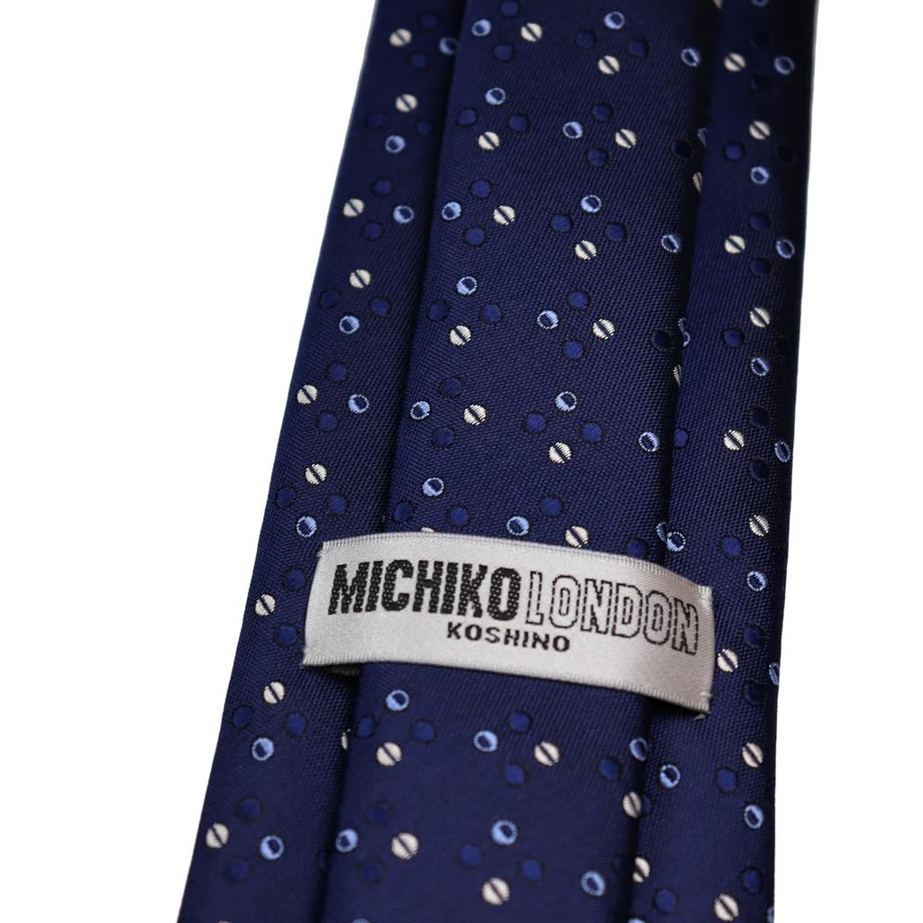 [Michiko London] Wrinkle-resistant bonded fabric with lining for added volume. Made in Japan. KOSHINO brand tie. Small pattern. 100% silk. Unisex.