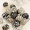 9pcs Transparent Painted Christmas Balls Set Plastic Christmas Tree Pendant  Home Xmas Decor
