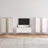 VidaXL TV Furniture 5 Pcs White Solid Pine Wood