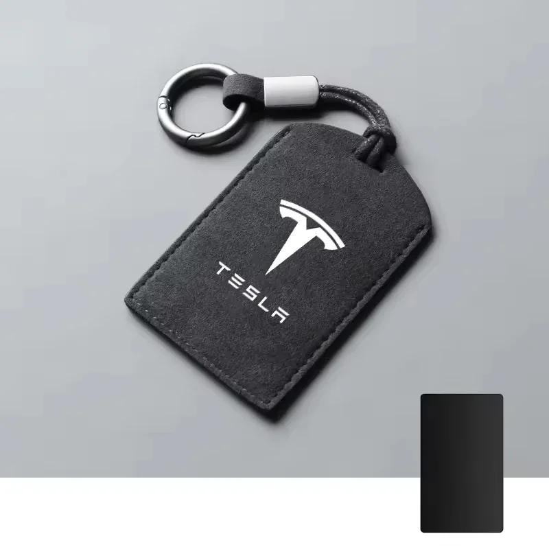 

Автомобильная наклейка Чехол для NFC-карты-ключа автомобиля Tesla из замши Чехол-держатель для ключа Сумка-защита для Tesla Model 3 Y 2020 Брелок Автомобильный стайлинг