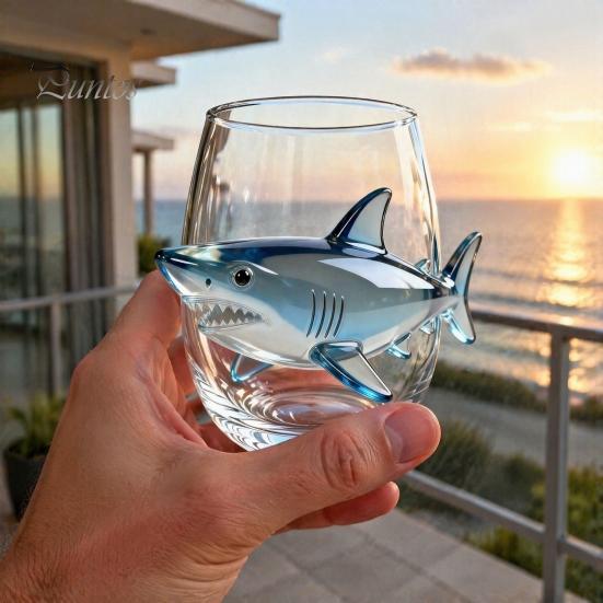 Novedad Vaso de Agua y Jugo con Base de Pulpo, Copa de Vino sin Tallo, Impresión 3D de Animal Marino, Cristalería con Temática Oceánica para Bar, Cristal de Borosilicato, para Cócteles