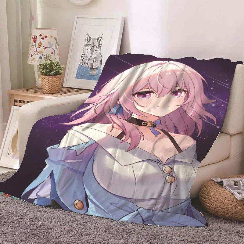 Anime Honkai Star Rail Kafka Flannel Blanket Cute Cartoon Printed Warm Soft Blankets Home Bedding Decor Winter Blankets