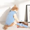 Adjustable Cat Recovery Suit Soft Comfortable Pet Anti-Lick Suit Solid Color Breathable Cat Jumpsuit Wounds Recovery