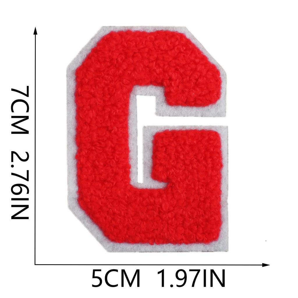 7Cm White Background Red Character Embroidery Cloth Sticker English Letters Towel Embroidery Patch Sticker Computer Embroidery Chapter Boy Heat Transf