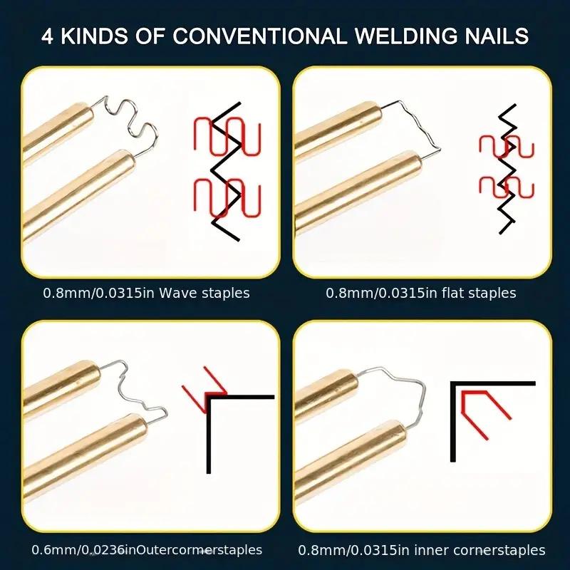 Plastic Welder Gun Car Bumper Soldering Machine with 4 Types of Staples for Bumper Kayak Plastic Product Repairs Welding Tool