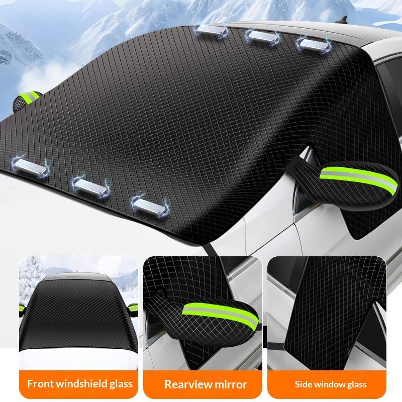Snow Windshield Cover Heavy Duty Oxford Cloth Waterproof Car Frost Ice Protector Portable for Winter Travel Use