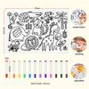 Personalisierte DIY Farbe Silikon Baby Tischsets Cartoon-Muster Tisch Tischsets Wiederverwendbare Doodle Zeichnung Matte Baby Zeug