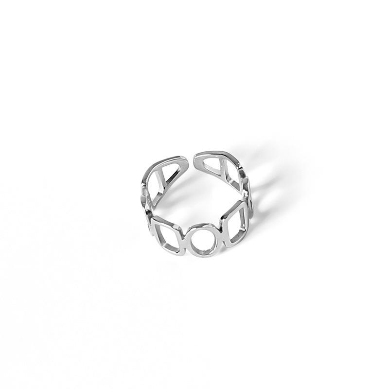 Silver Contemporary 925 Adjustable Ring Featuring Beautifully Crafted Design Hollow