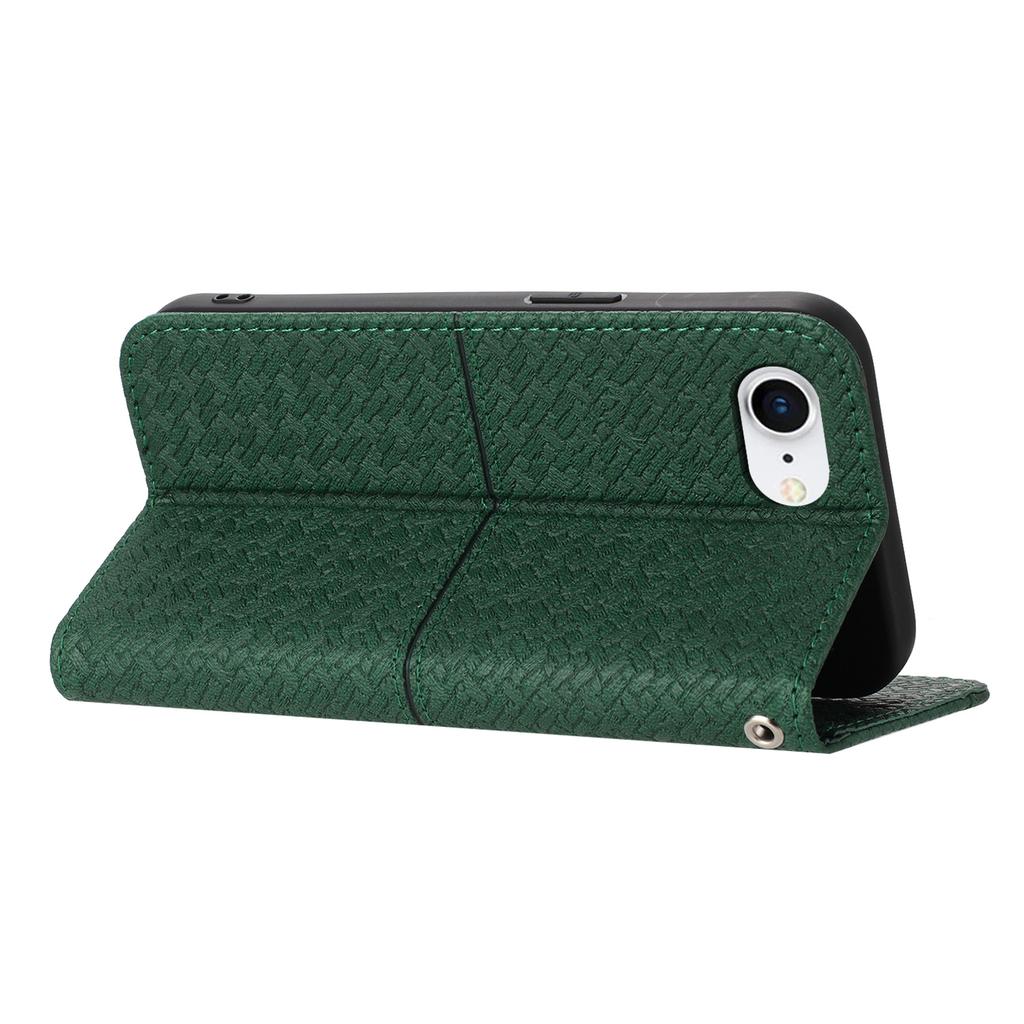 For iPhone 16e Case Woven Texture PU Leather Wallet Phone Cover